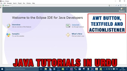 Java Applet Tutorial In Urdu - AWT Button, TextField And ActionListener (1 of 2)
