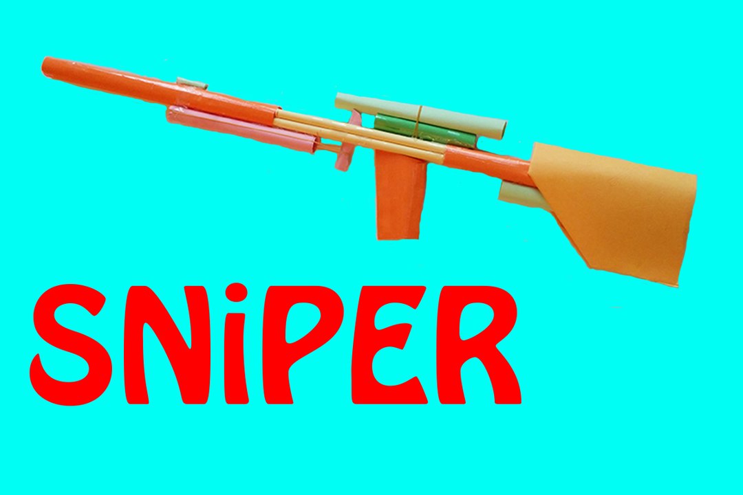 How to make a paper sniper rifle that shoots - rubber band paper gun