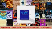 Managing Translation Services Topics in Translation PDF