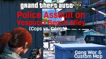 GTA V - LSPD Assault on Vespucci Beach Alley (Police vs. Gangs War/Shootout)