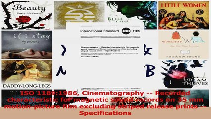 PDF Download  ISO 11891986 Cinematography  Recorded characteristic for magnetic sound records on 35 Download Full Ebook