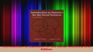 Read  Introduction to Statistics for the Social Sciences 2nd Edition Ebook Online