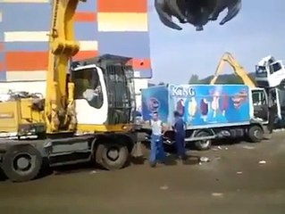 Angry guy destroys truck
