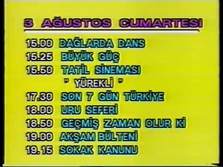 TV2 Kapanış Anonsu ve İstiklal Marşı (2 Ağustos 1991)
