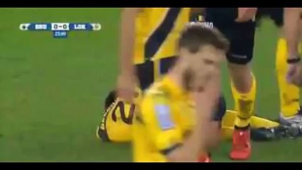 Marko Miric gets Injured - Club Brugge v. Lokeren - Belgium CUP 03-12-2015