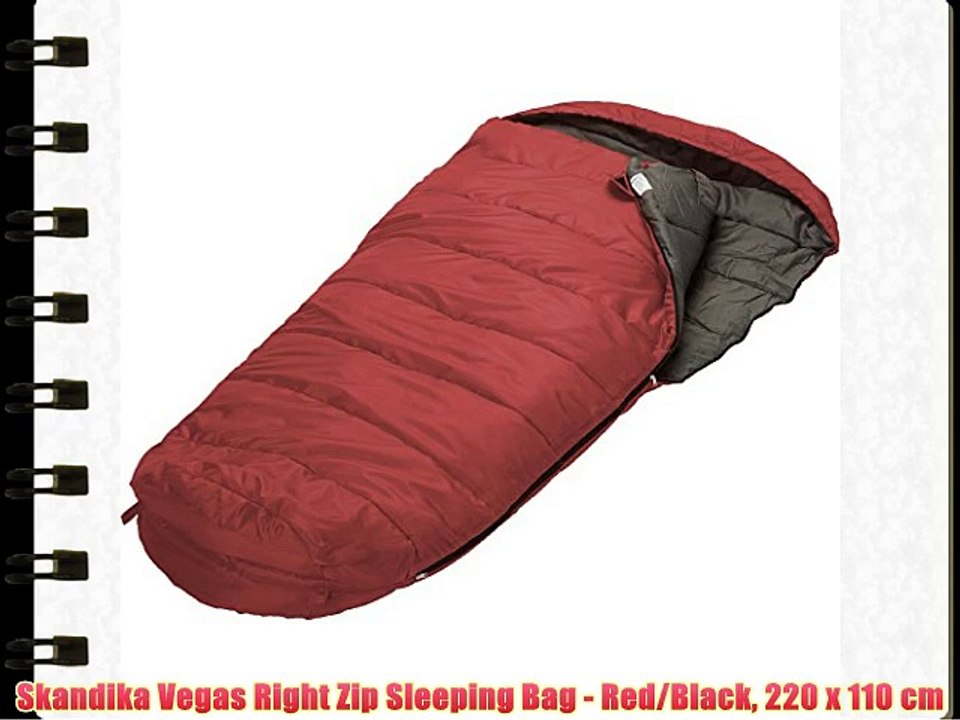 Skandika Vegas Right Zip Sleeping Bag - Red/Black 220 x 110 cm