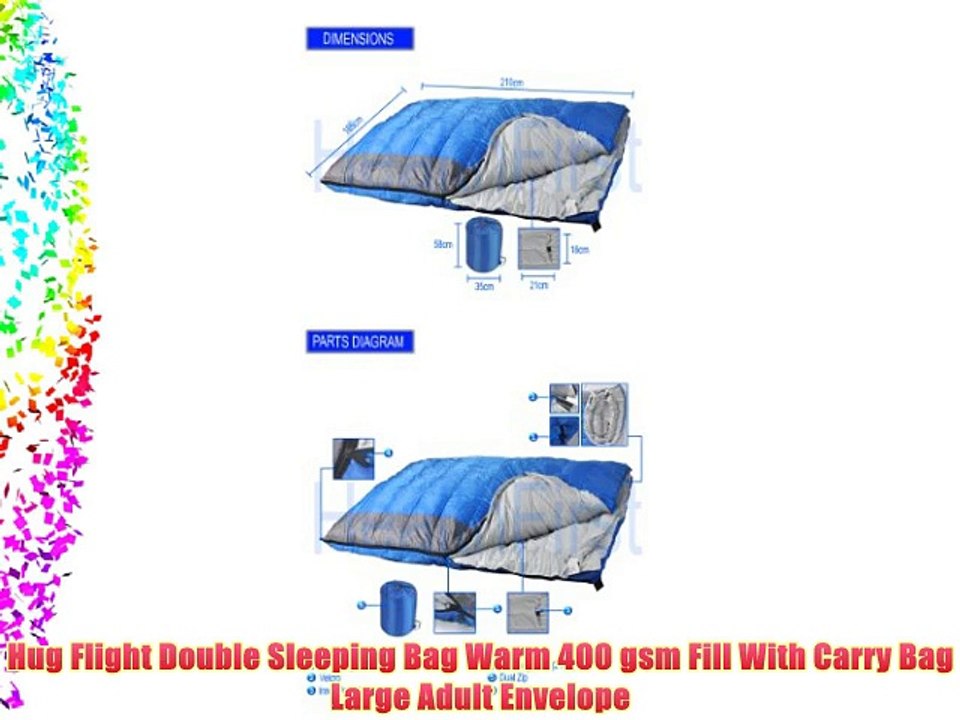 Hug Flight Double Sleeping Bag Warm 400 gsm Fil...