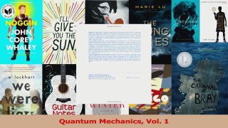 PDF Download  Quantum Mechanics Vol 1 Download Full Ebook