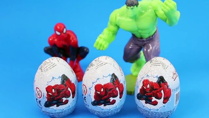 Spiderman surprise eggs toy videos juguetes Hombre araña huevos