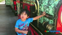 PLAYTIME at the PARK Family Fun Giant Life Size Dinosaur train ride for kids playground fo