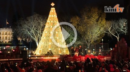 Suasana menyalakan Pokok di Washington meriah