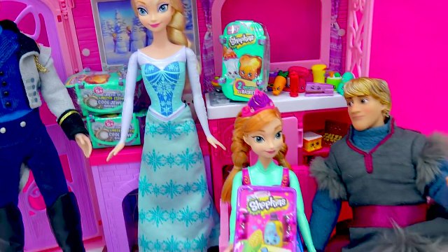 4 Shopkins Season 3 +2 Blind Bags with Disney Frozen Queen Elsa Hans + Anna Part 2
