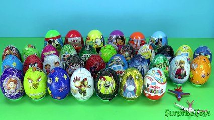 36 Surprise eggs Disney Cars Sofia Dora the Explorer Toy Story Kinder Surprise