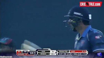 Muhammad Sami takes down Misbah Ul Haq.