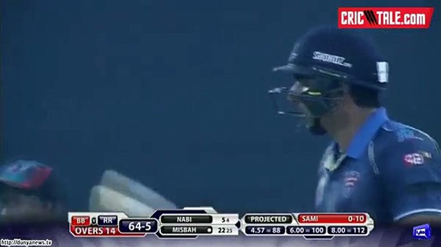 Muhammad Sami takes down Misbah Ul Haq.