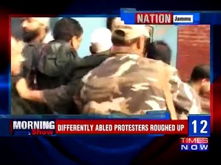 J&K Police Arrest Physically Chalenged Protesters