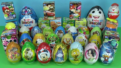50 Surprise eggs Kinder Surprise Cars Donald Duck Mickey Mouse