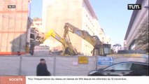 Démolition de l'ancien bâtiment des archives