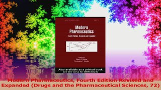 Modern Pharmaceutics Fourth Edition Revised and Expanded Drugs and the Pharmaceutical PDF