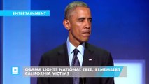 Obama lights national tree, remembers California victims
