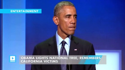 Obama lights national tree, remembers California victims