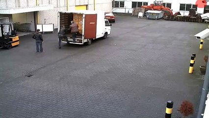 Workers Drop Cases of Beer