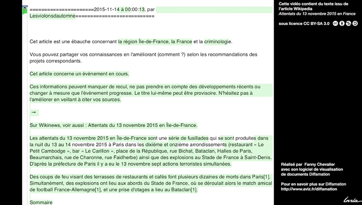 Le 13 Novembre sur Wikipédia : synthèse