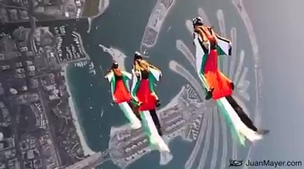 Men and Women Flying