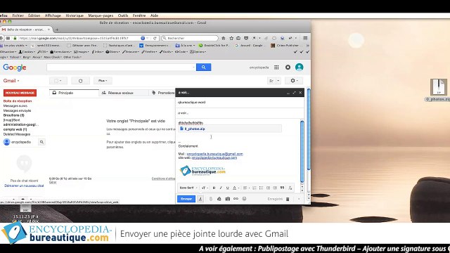Envoyer une pièce jointe lourde avec GMail