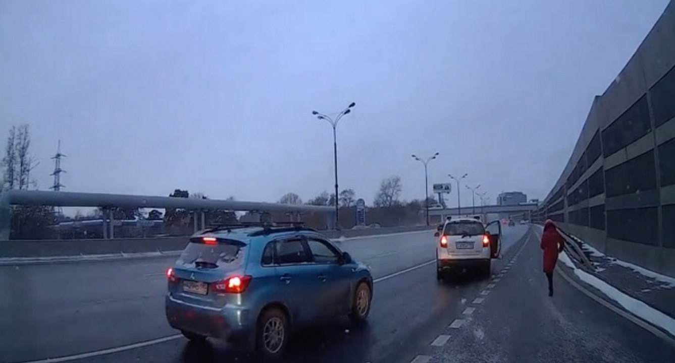 Une conductrice oublie le frein à main de sa voiture