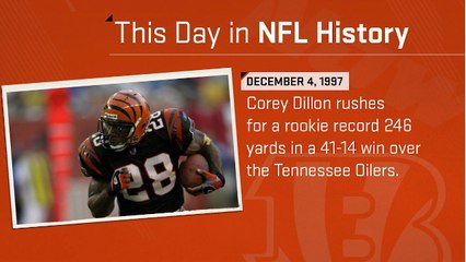 Corey Dillon rushes for rookie record 246 yards I This Day in NFL History