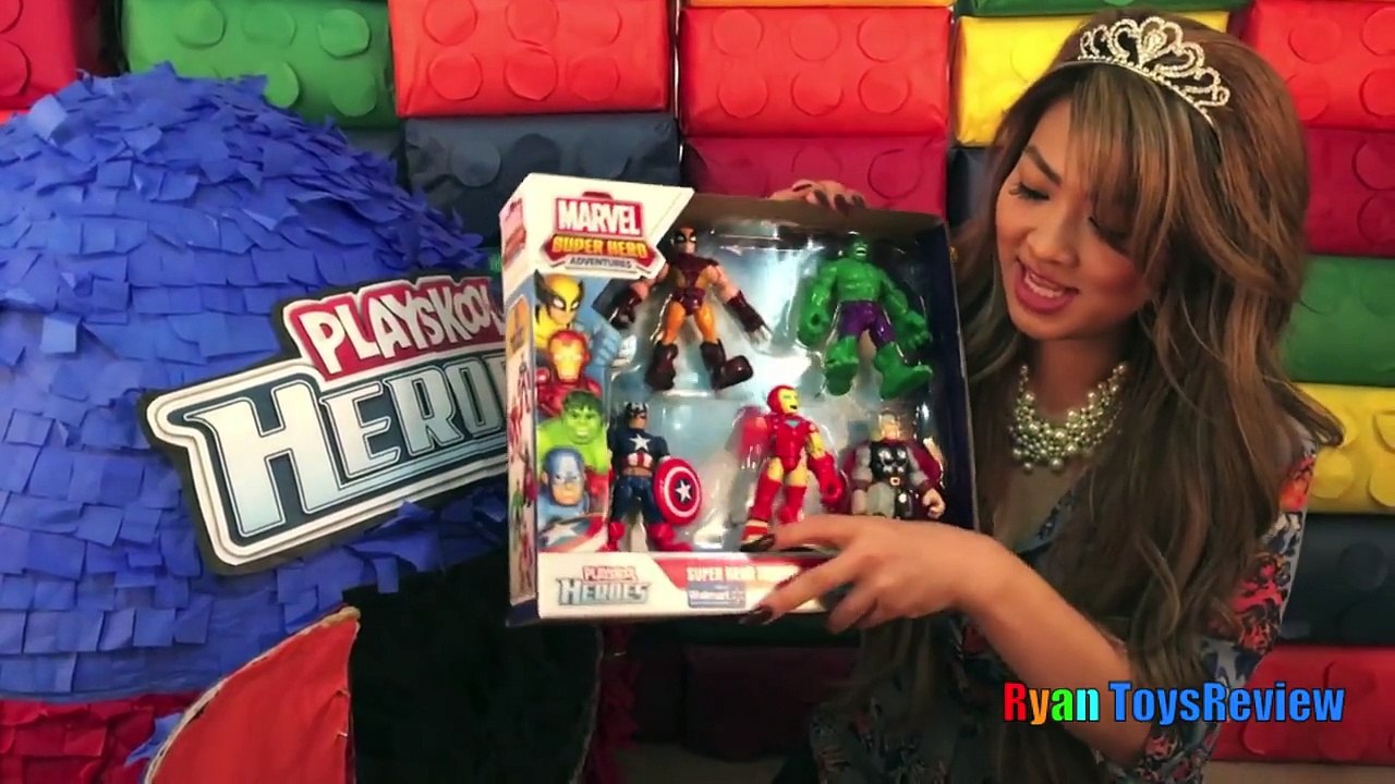GIANT EGG SURPRISE OPENING Playskool Heros Marvel Super Heroes Toys Iron Hulk Tranformers
