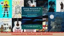 PDF Download  Doing Research in Political Science An Introduction to Comparative Methods and Statistics Download Online