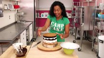 How To Make A S’MOREO CAMPFIRE CAKE! Chocolate cakes, frosting, S’MORES, and OREOS!