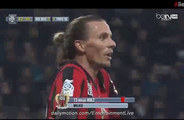 Niklas Hult RED CARD OGC NICE 0-1 PSG Ligue 1