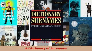 Read  A Dictionary of Surnames PDF Free