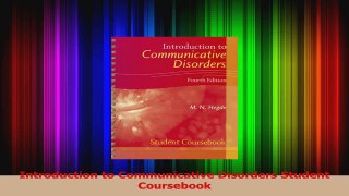 PDF Download  Introduction to Communicative Disorders Student Coursebook Download Online