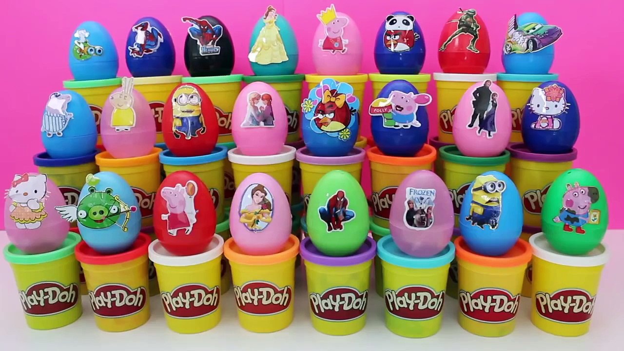 Surprise Eggs Peppa Pig Spiderman Minions Angry Birds Frozen Disney Princess Huevos Sorpre