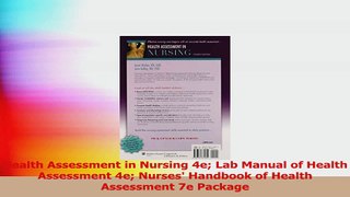 Health Assessment in Nursing 4e Lab Manual of Health Assessment 4e Nurses Handbook of Read Online