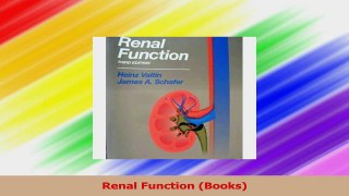 Renal Function Books Read Online