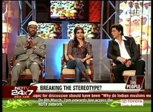 3.Dr. Zakir Naik, Shahrukh Khan, Soha Ali Khan-on (NDTV) with-Barkha Dutt