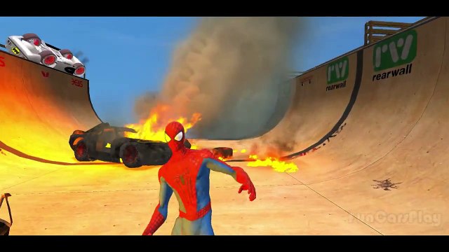 Spiderman SMASH Custom Batman Lightning McQueen Disney Cars + Kids Songs
