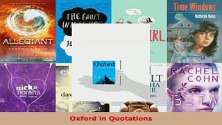 Read  Oxford in Quotations Ebook Free