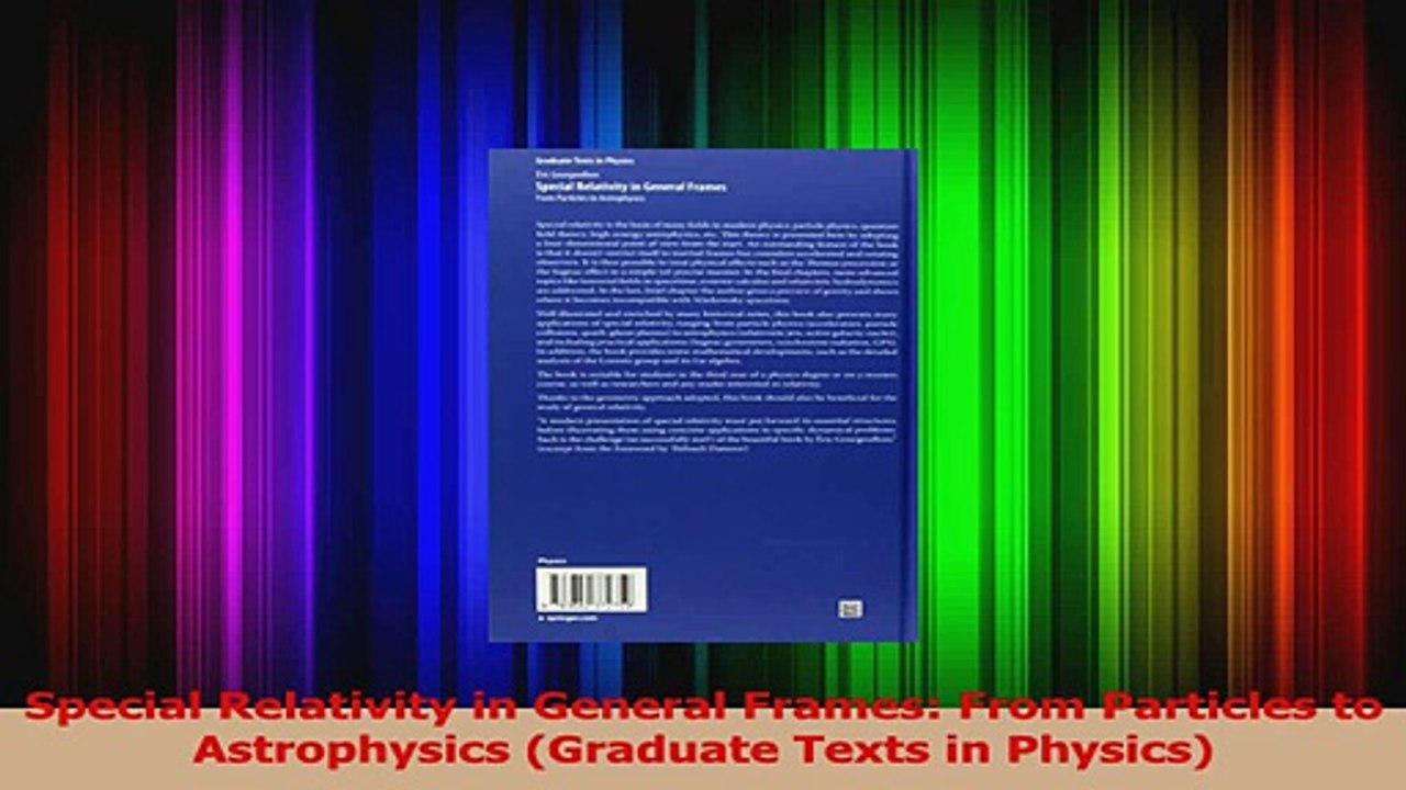 Read  Special Relativity in General Frames From Particles to Astrophysics Graduate Texts in Ebook Free