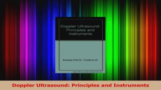 PDF Download  Doppler Ultrasound Principles and Instruments PDF Online