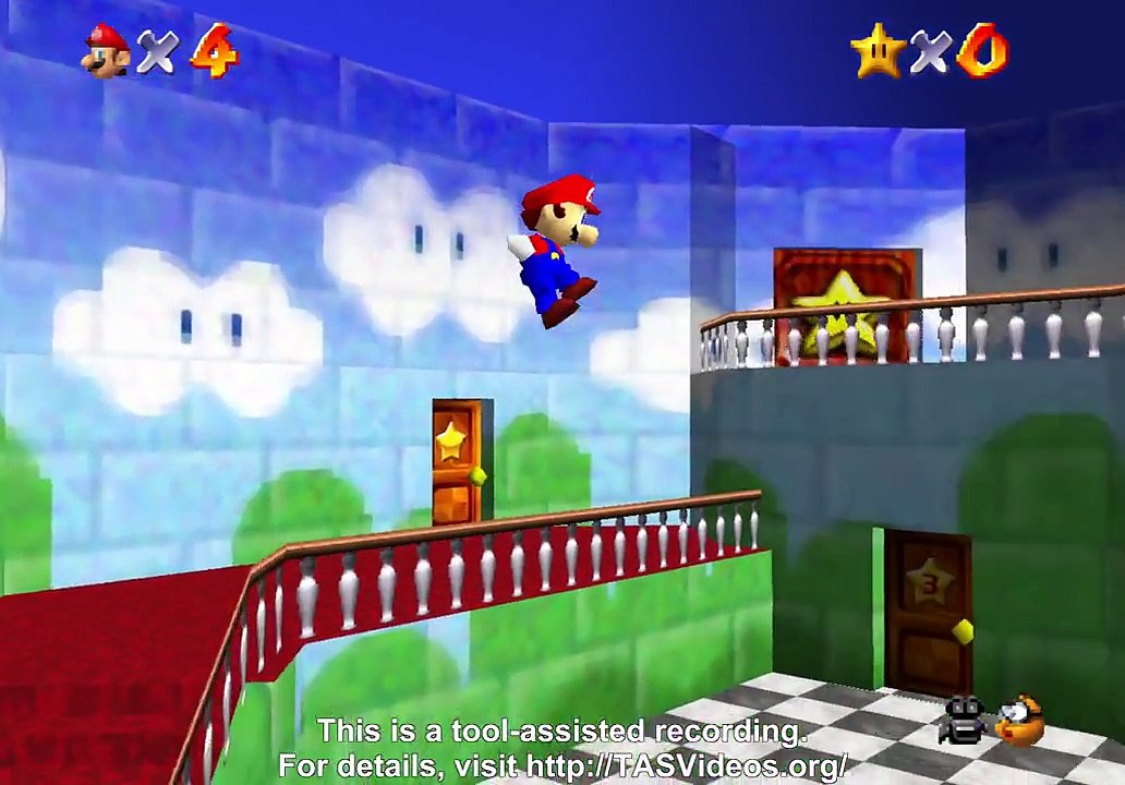 TAS Super Mario 64 1 Star BLJless in 09:38.