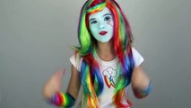My Little Pony Rainbow Dash Makeup Tutorial! Equestria Girl Doll Cosplay | Kittiesmama