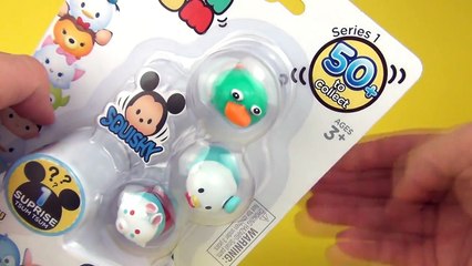 DISNEY SURPRISE TSUM TSUM Squishy 4 Pack Figures Toy Review Unboxing Video Zuru Toys