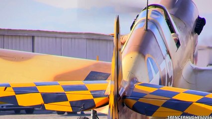 Curtiss P 40 Warhawk Engine Start Up, flyby & Engine Shut Down