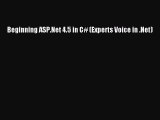 Beginning ASP.Net 4.5 in C# (Experts Voice in .Net) [PDF Download] Online